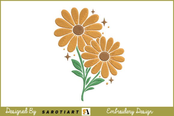 Beautiful Sunflower Embroidery Design