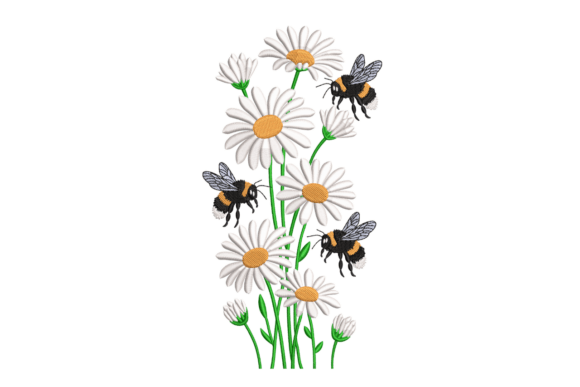 Bees Daisies Border