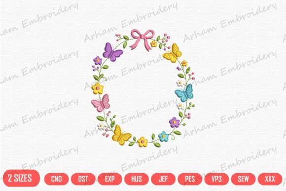 Butterfly Blossom Wreath with Bow