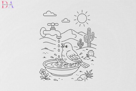 Desert Bird Bath Scene Review