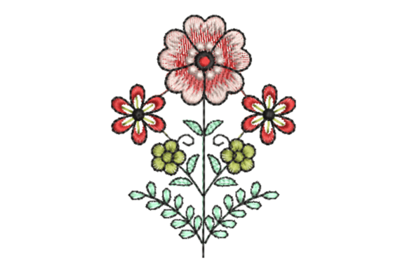 Elegant Flower Embroidery Design
