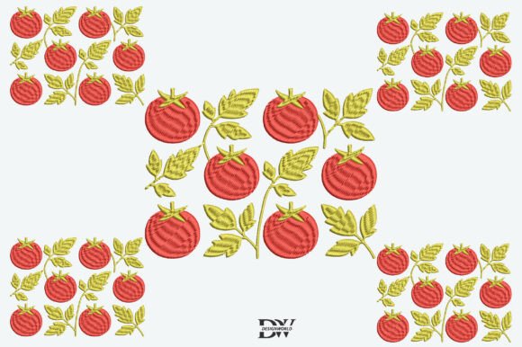 Embroidery Tomato Leaves Design