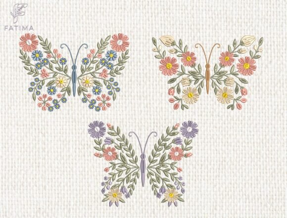 Floral Butterfly Embroidery Bundle