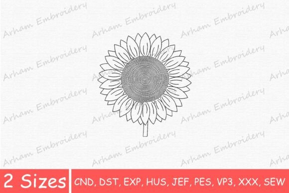 Simple Sunflower Line Art
