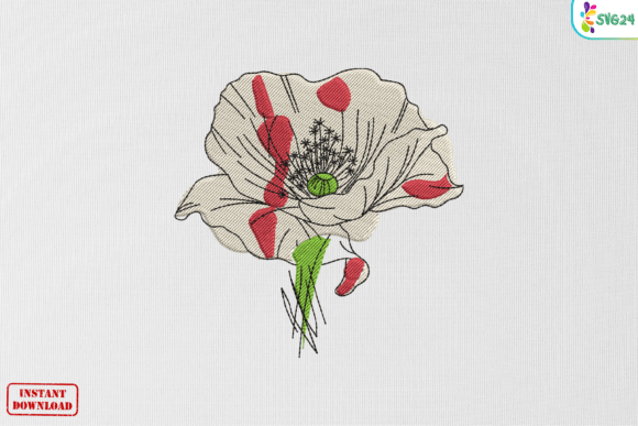 Vintage Poppy Bloom Floral Artwork