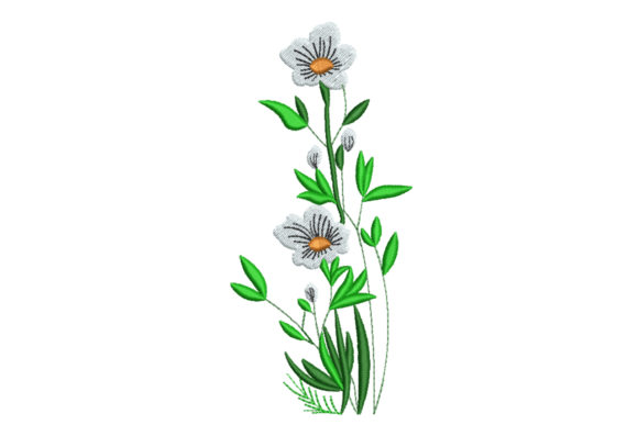 White Wildflower Stem